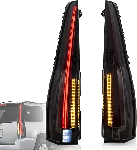 VLAND Luces traseras LED compatibles con Chevy Tahoe SuburbanGMC Yukon 2007-2014, conjunto de lámparas traseras LED completas con señal de giro, 5