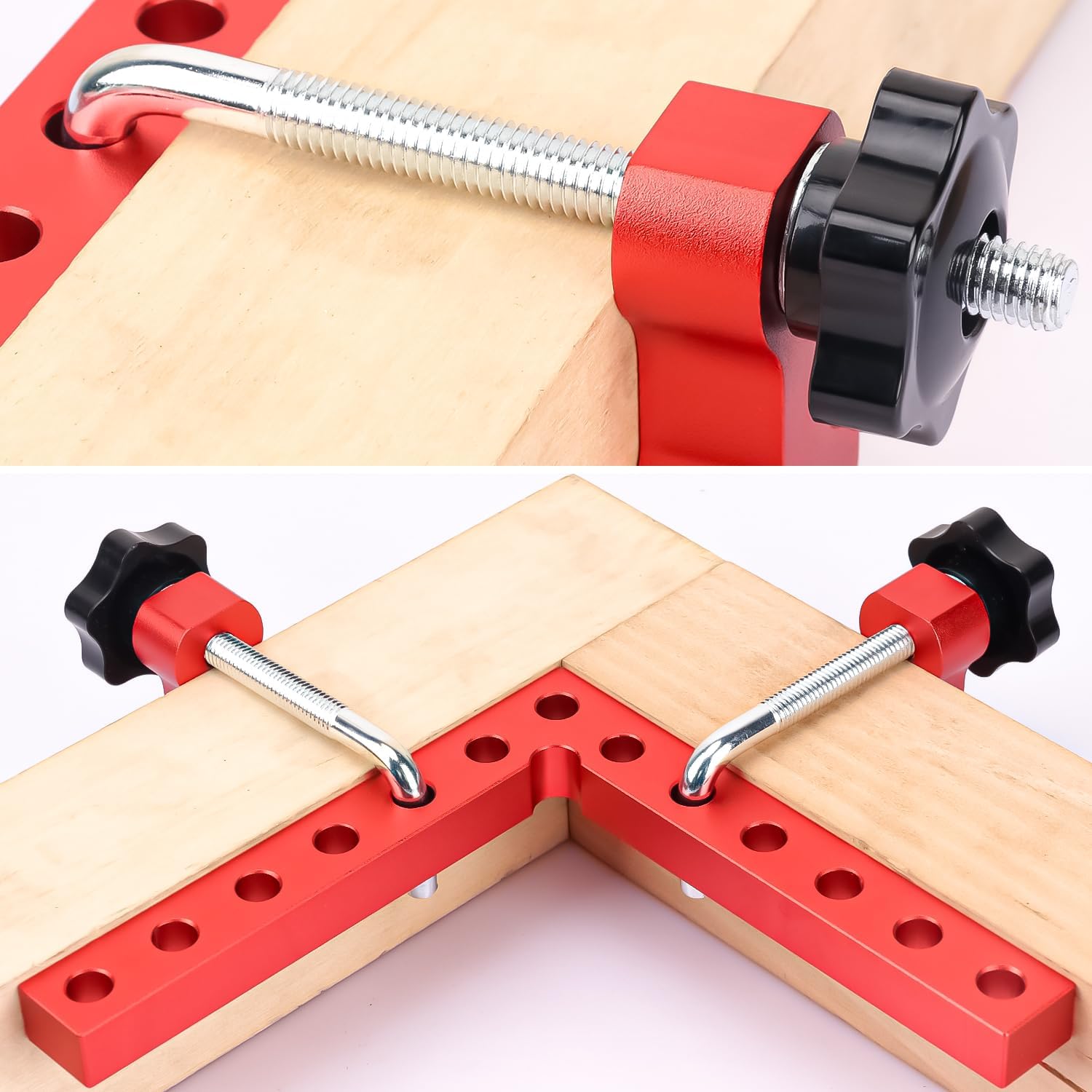 4 Pack 5.5"x5.5" Corner Clamps for Woodworking, Aluminum Alloy 90 Degree Right Angle Clamp, Positioning Clamping Squares Carpenter Tool for Boxes, Cabinets, Drawers & More Woodworking