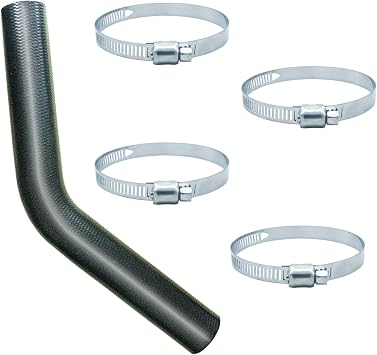 Gasoline Fuel Filler Neck Hose-1.5 inches Inside 45-degree Reinforced Gas tank with 4 Hose Clamps-1.5" ID 15 7/8" Long