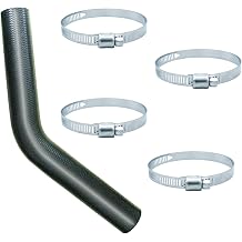 Gasoline Fuel Filler Neck Hose-1.5 inches Inside 45-degree Reinforced Gas tank with 4 Hose Clamps-1.5" ID 15 7/8" Long