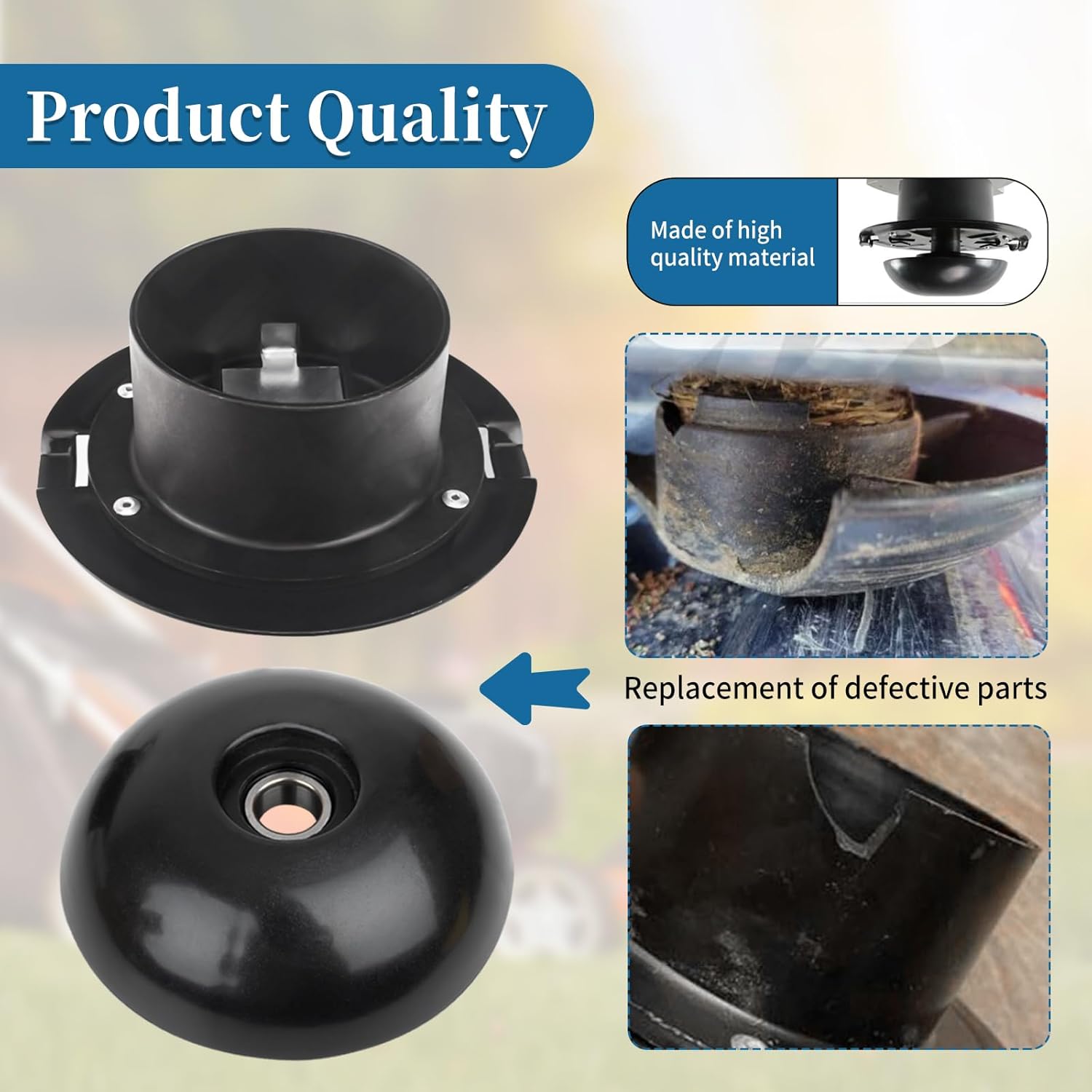 Carrier Plate Replacement 532180338, 532180334, 532182217 Mow Ball Kit Assembly Compatible with Hus qvarna Pou LAN Trimmer Replaces 180334, 182217, 180338, 174544