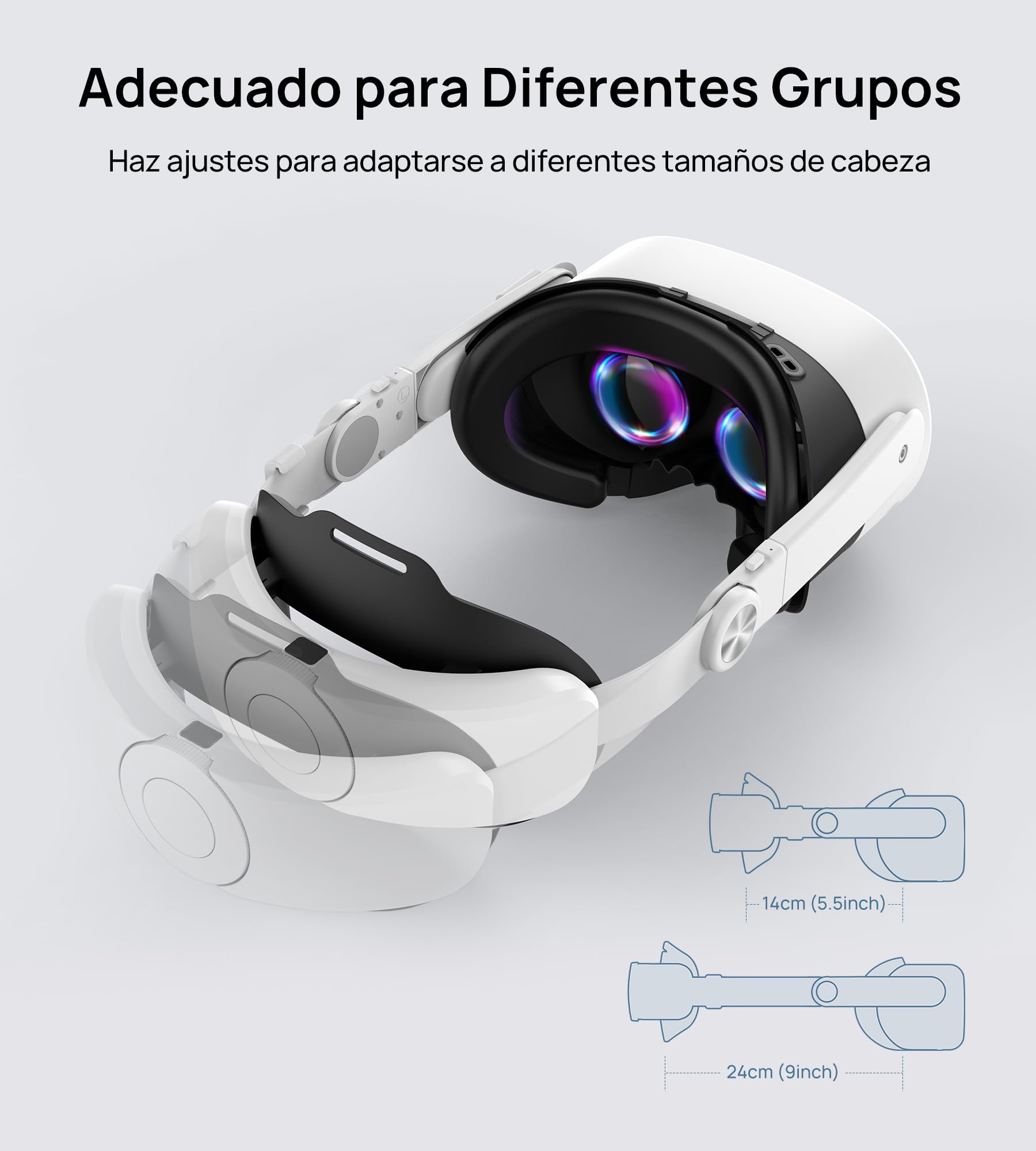 TRANSNOVO Batería Correa para la Cabeza Compatible con Meta Quest 3S/Quest 3/Quest 2 Accesorios, Correa Elite con Batería de 10000mAh, Reduce el Estrés Facial y Prolonga el Tiempo de Juego