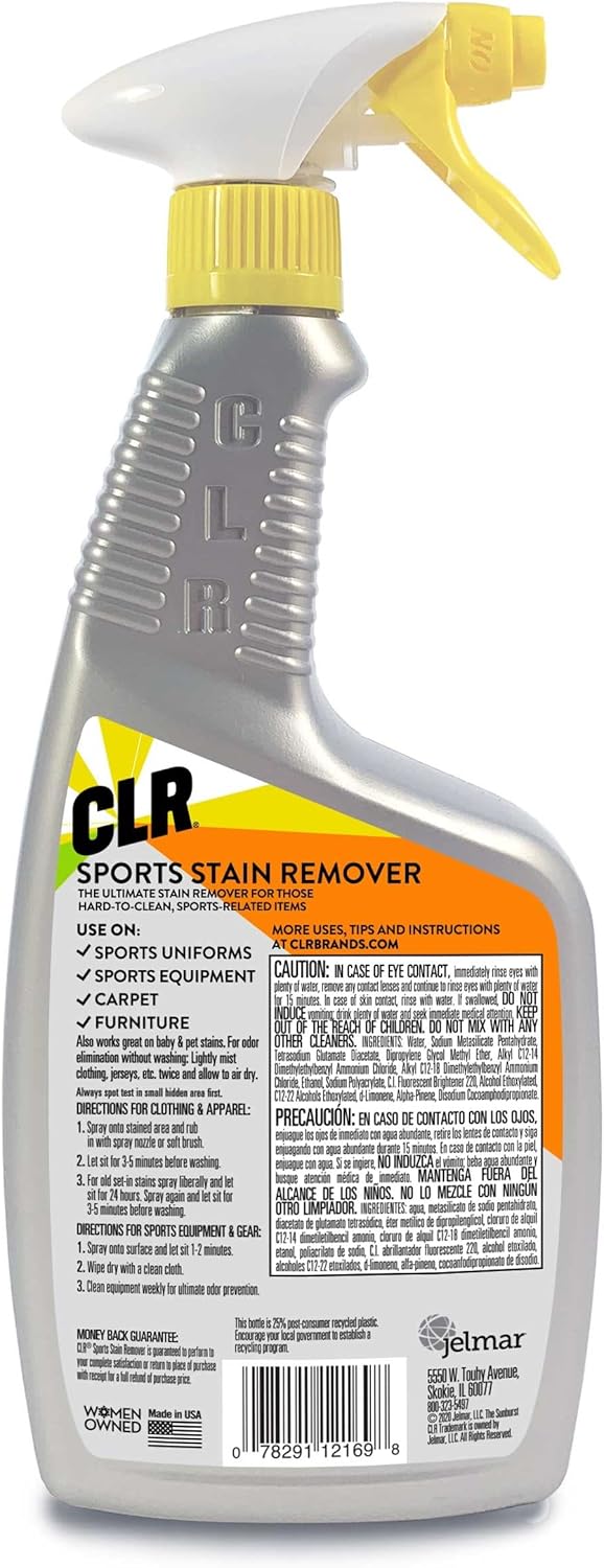 Best Cyber Monday 🔥 CLR Sports Stain Remover, Fights Odors, 32 Ounce Spray Bottle (Packaging May Vary)