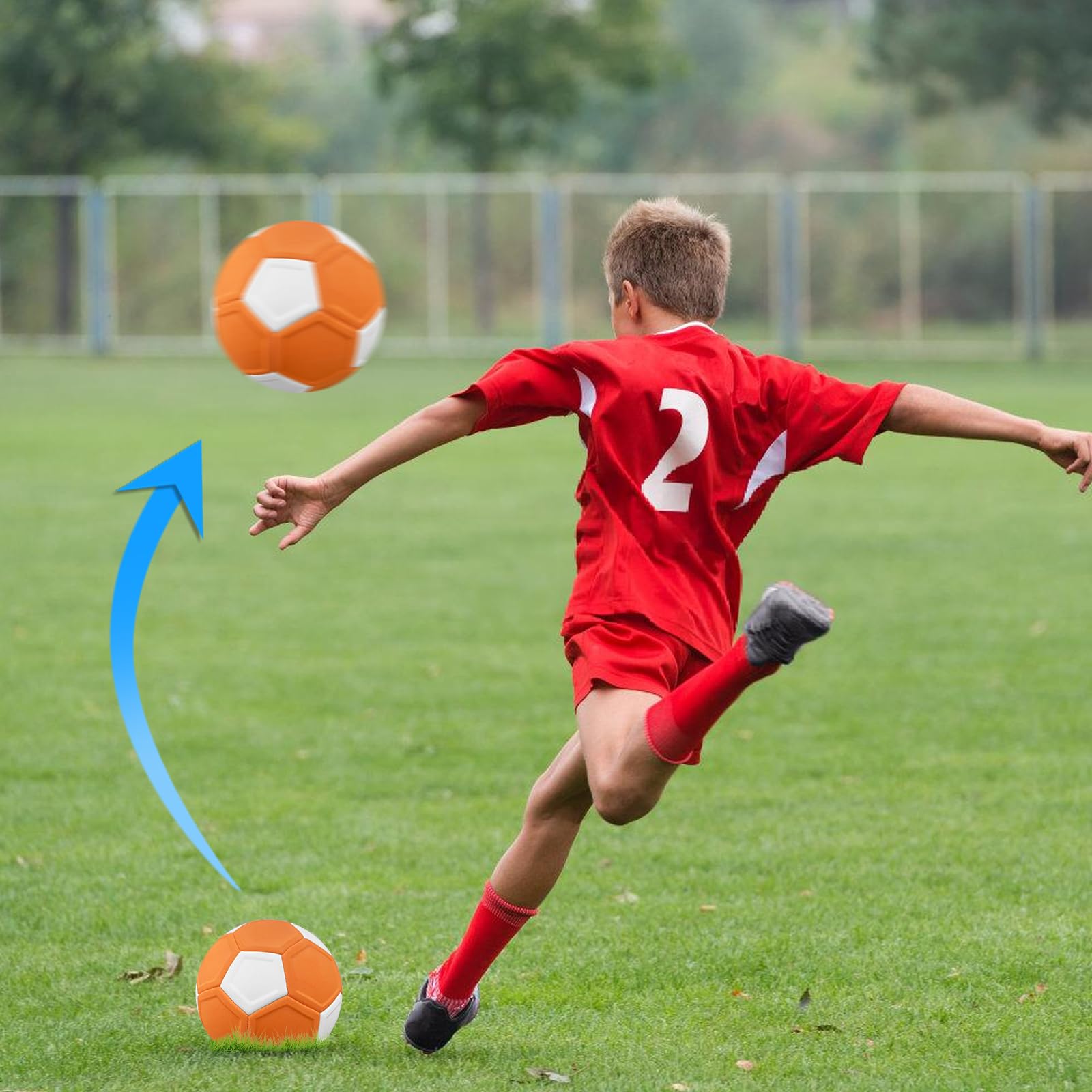 Ballon N°5 EVA Caoutchouc Ballon De Football Courbe (à Effet) Pour Enfants - Taille 5, Orange Et Blanc, En EVA Et Caoutchouc - Pour Entraînement, Cadeau 7-9 Ans