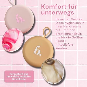 Bodyotics Menstruationsscheibe - 2 Stück Pink und Beige 12h Schutz Wiederverwendbar Periodenscheibe Medizinisches Silikon bei Starker Regel & Schwimmen Trotz Periode - Nachhaltiges Produkt