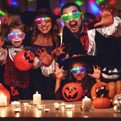 Miniatura 5 de 84 lentes LED, 5 colores iluminados con 3 modos de luz, suministros de fiesta que brillan en la oscuridad, gafas brillantes para fiestas rave,