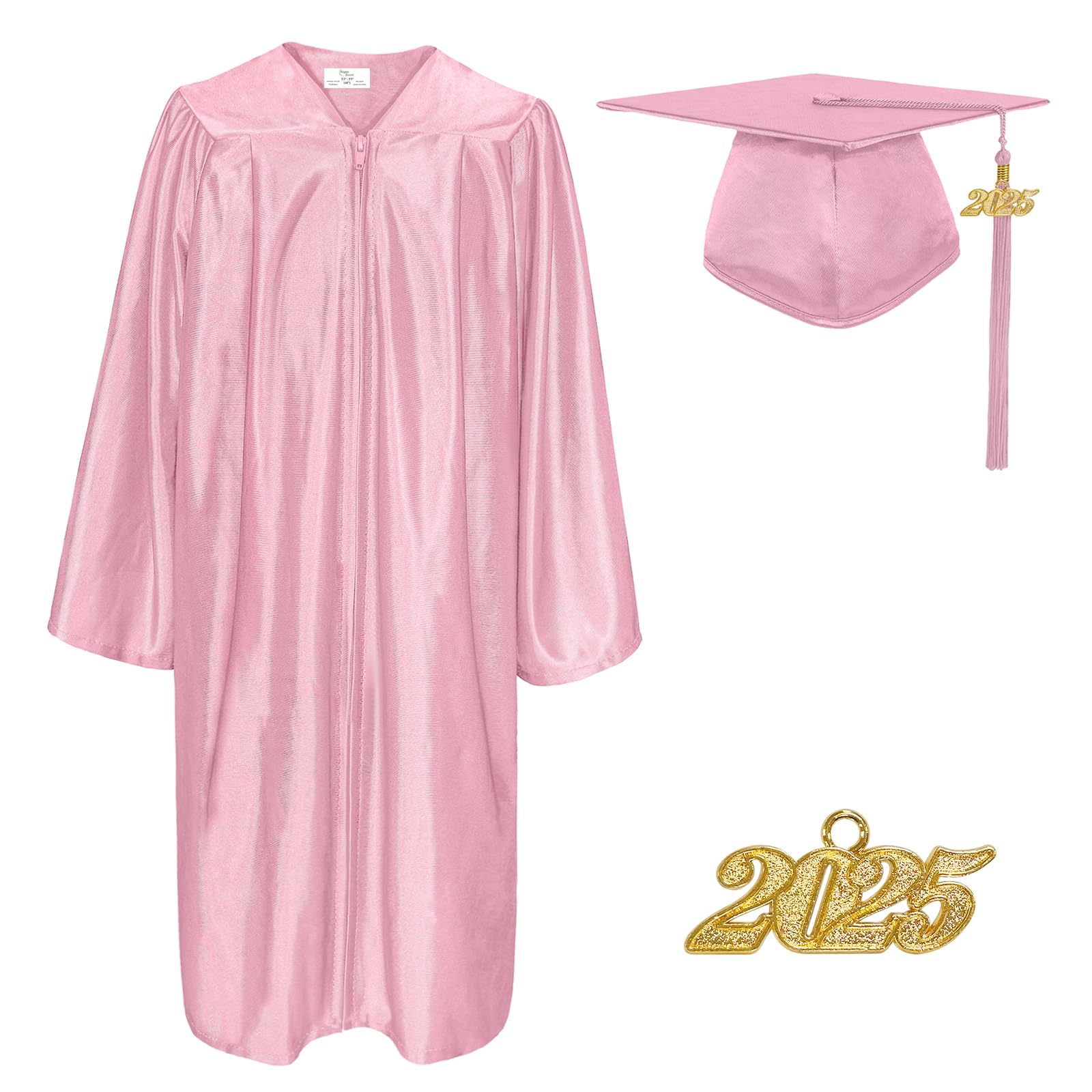 Happy SecretShiny Graduation Cap and Gown Tassel with 2025 Year Charm Unisex Adult for High School and College Bachelor