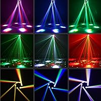 Vista 6 de JUNMAN 6 Cabezas Luz de LED de Efecto Móvil Cabeza de Abeja Luz de Lavado para DJ, Iluminación de Escenario de Discoteca con Tira de LED, Paquete