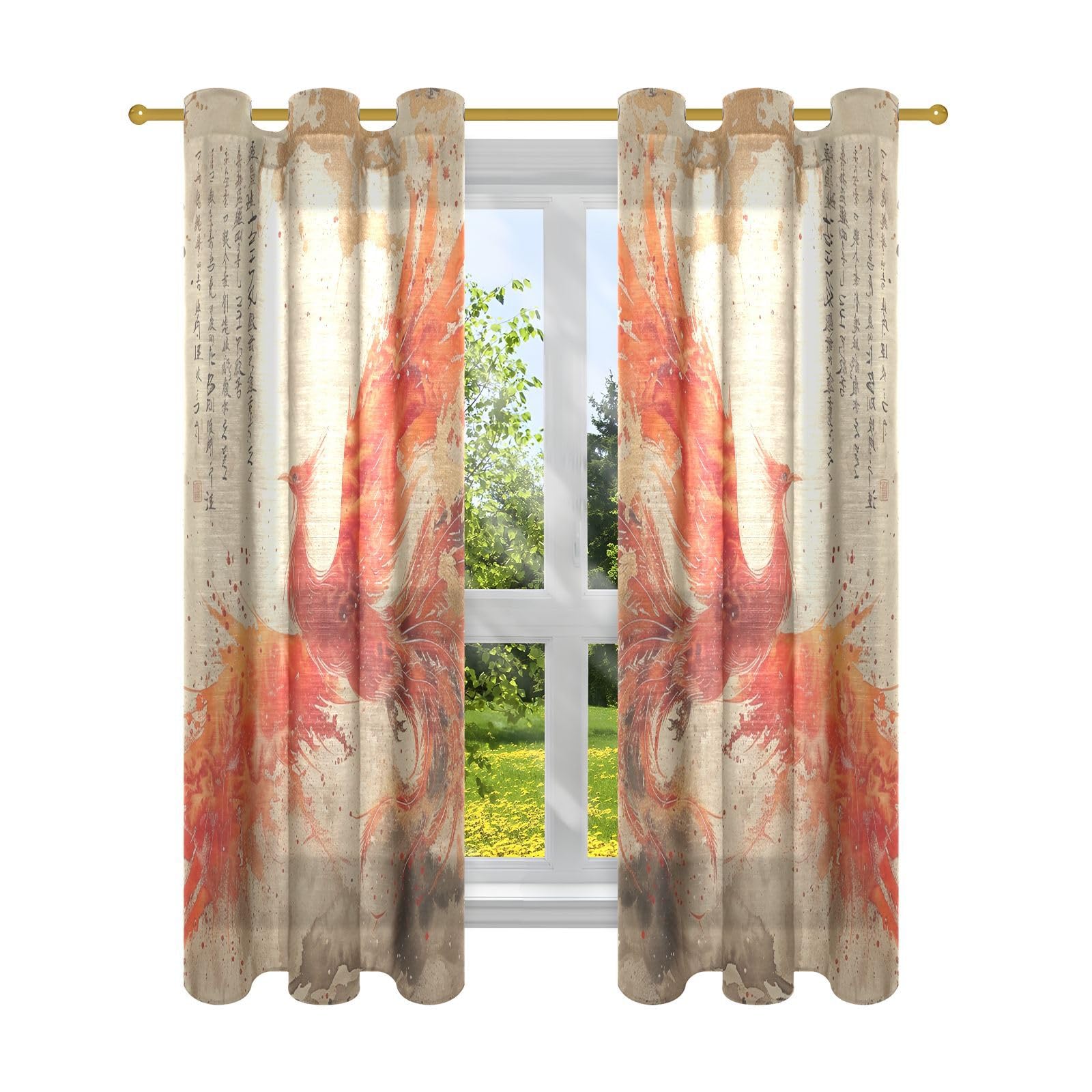 Rideaux bloqueurs de soleil Phénix chinois pour isoler la lumière d'appartement