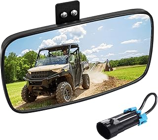 Ranger Rear View Mirror, UNIGT Center Convex Rearview Mirrors Compatible with 2017-2023 Polaris Ranger 500 570 900 XP 1000 XP/Crew Fits Factory Present Drop Down Mounting Tab 2879969