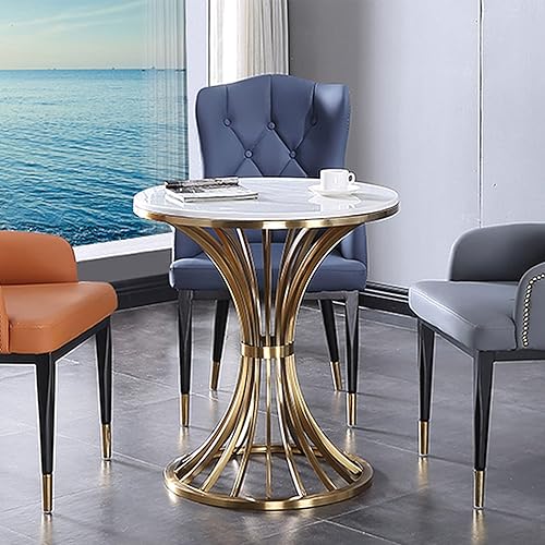 OYhmc Mesa redonda de bar con mesa de bar con mesa de mármol y base de metal dorado para comedor bar en casa 295in de altura