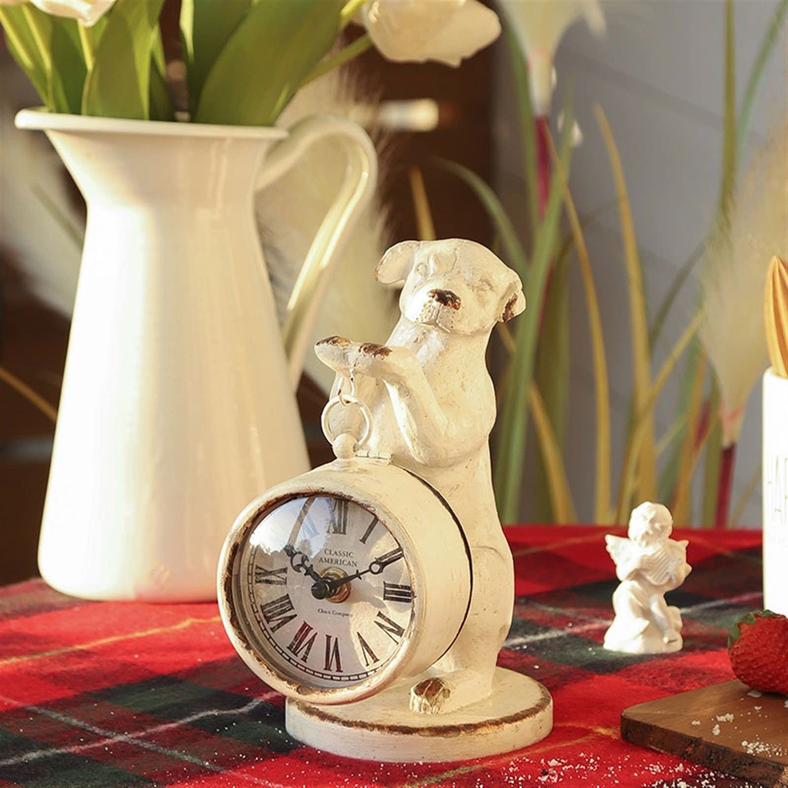 アンティークのドッグクロック