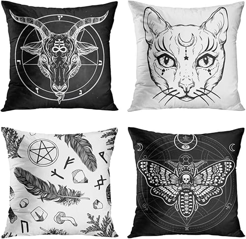 Miniatura 7 de Britimes - Juego de 4 fundas de almohada decorativas para cama, sofá, sofá, fundas de almohada, 18 x 18in, 4 unidades