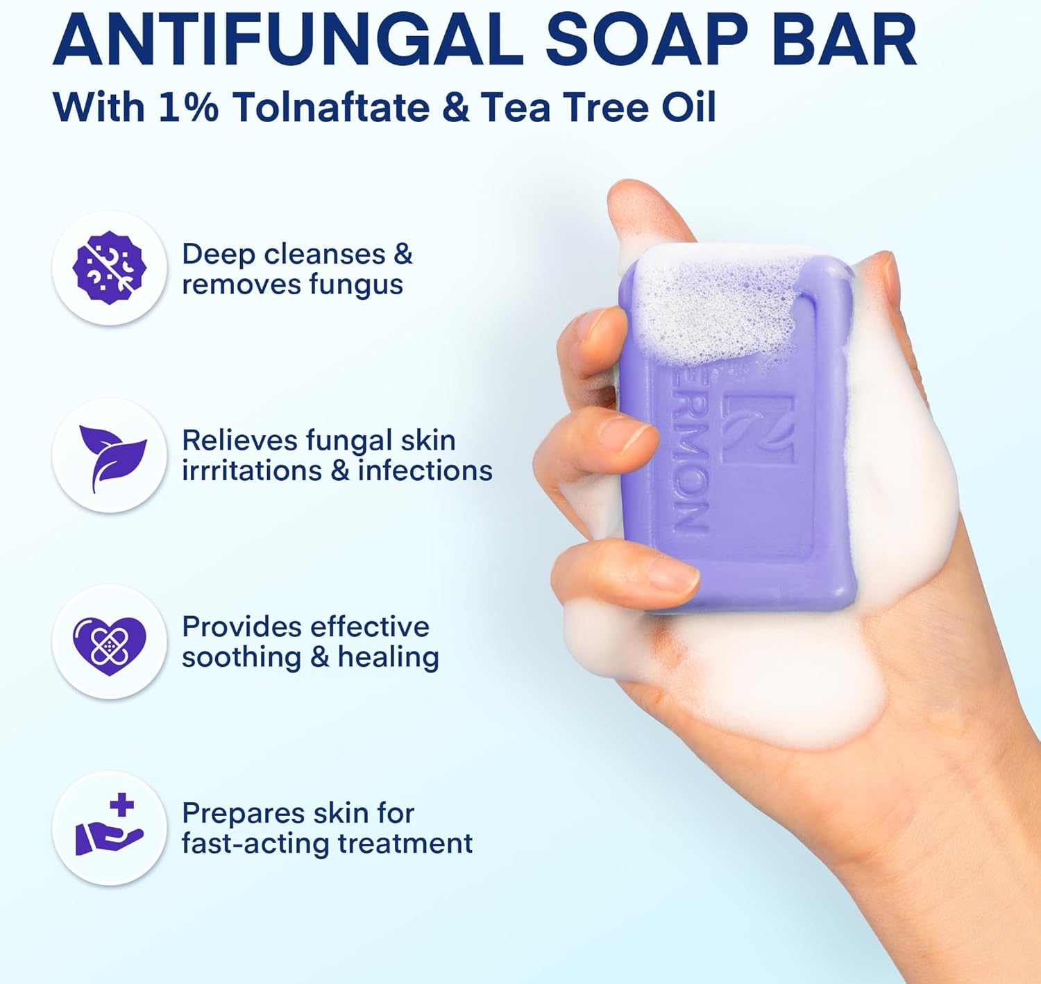 Hermon Antifungal Ringworm Cream & Soap Kit: Antifungal Cream Treatment for Ringworm, Jock Itch, & Athlete's Foot with 2.01 fl.oz & 2 Bars - Effective Relief of Itching, Burning, Redness, & Irritation - Image 5