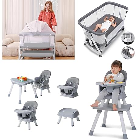 Zebrater 8-in-1 Convertible High Chair and Bassinet: The Ultimate Baby Essential