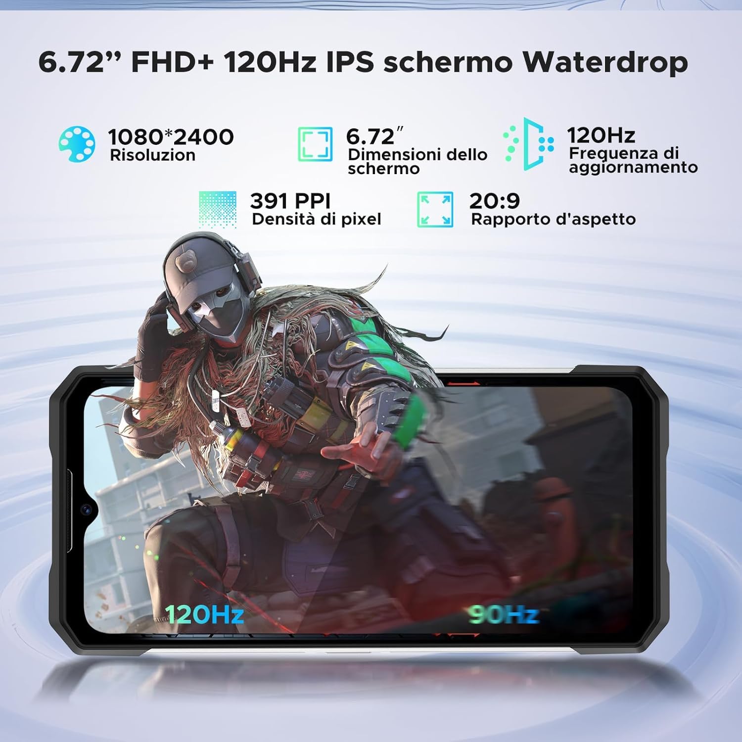 DOOGEE S200 Rugged Smartphone 5G, 32GB+256GB, 10100mAh Telefono Indistruttibile, 6.72”FHD 120 Hz Cellulare Indistruttibile Android 14, 100 MP,1.32" Rear Schermo,Fingerprint/Face ID/NFC/WiFi6/IP68/GPS