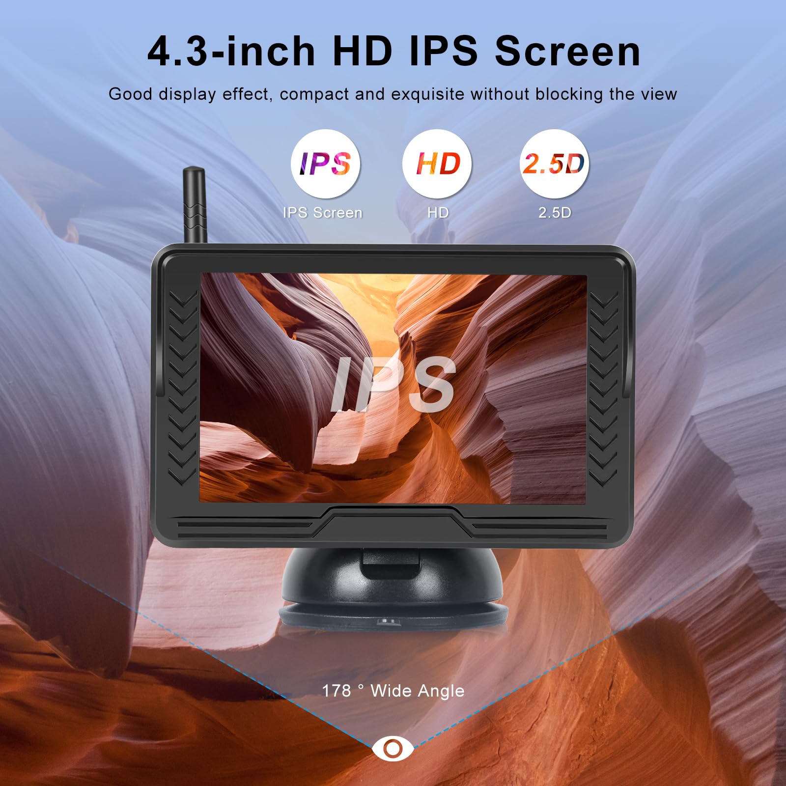 Caméra De Recul Sans Fil, Moniteur HD 5",Étanche IP69, AHD