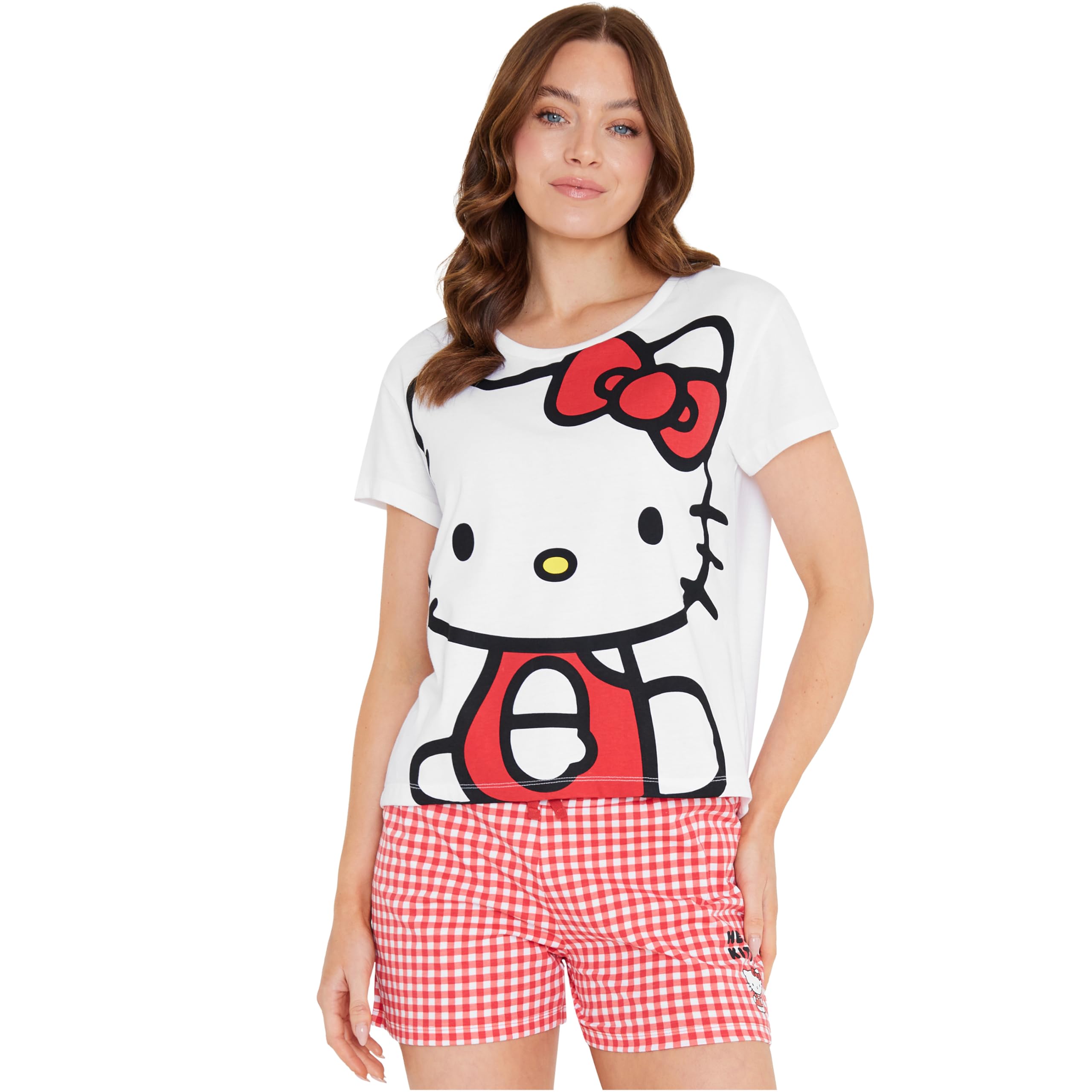 Hello Kitty Womens Pajamas Short Sleeve Anime Summer PJs Kawaii Clothes Cute Pajama Set