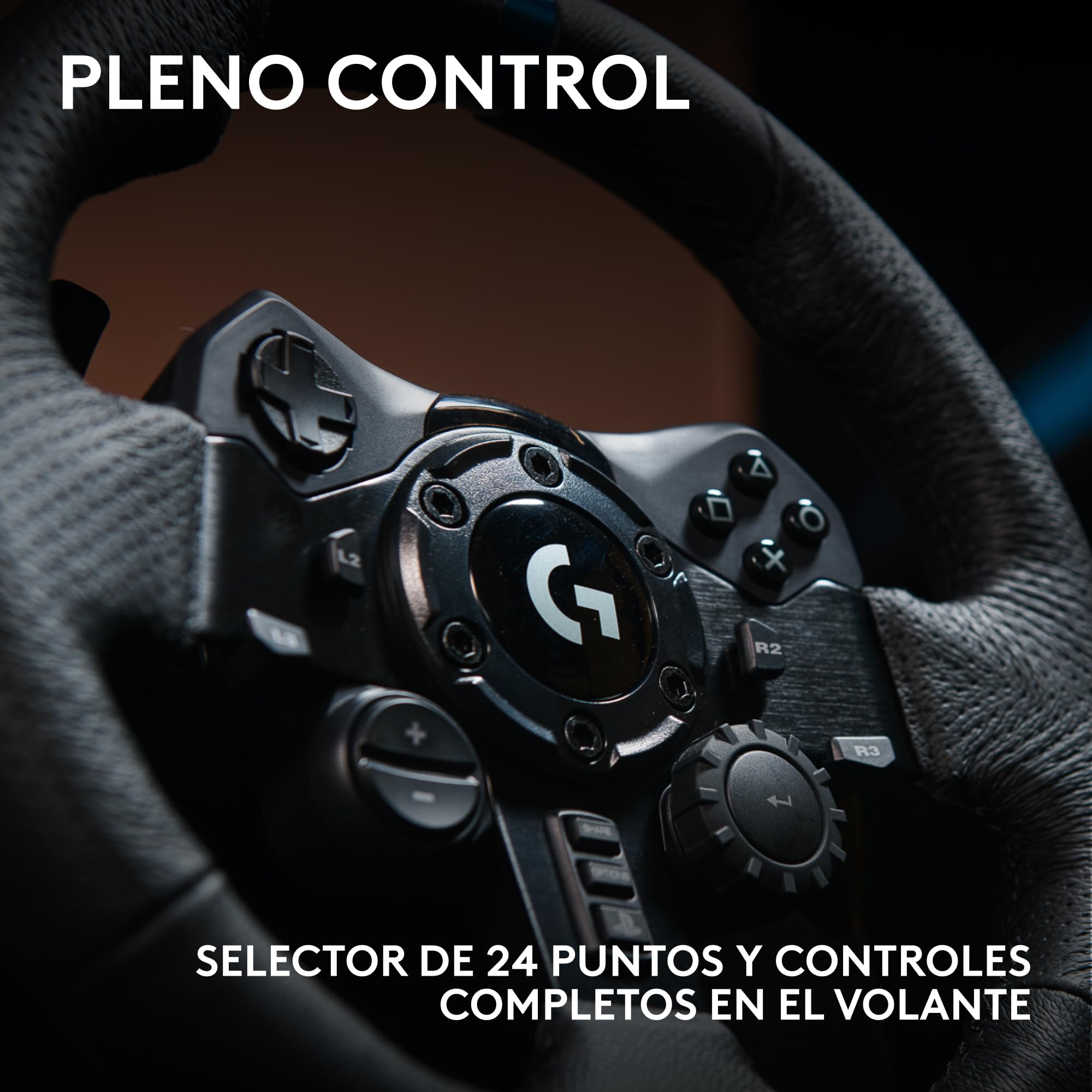 Logitech G G923 Racing Wheel and Pedals, Force Feedback TRUEFORCE,1.000 Hz, respuesta eficaz, control de salida de doble embrague, volante auténtico, para PS5, PS4, PC, Mac - Negro