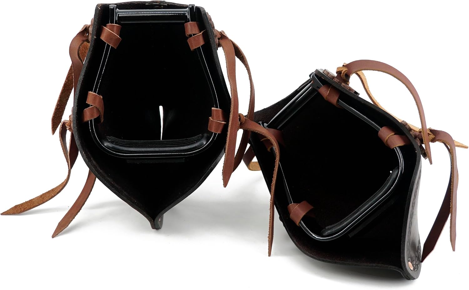 Jeereal Western Saddle Pair Tapadero Stirrups (4.75"), Handmade Tooled Heavy Duty Saddle Leather