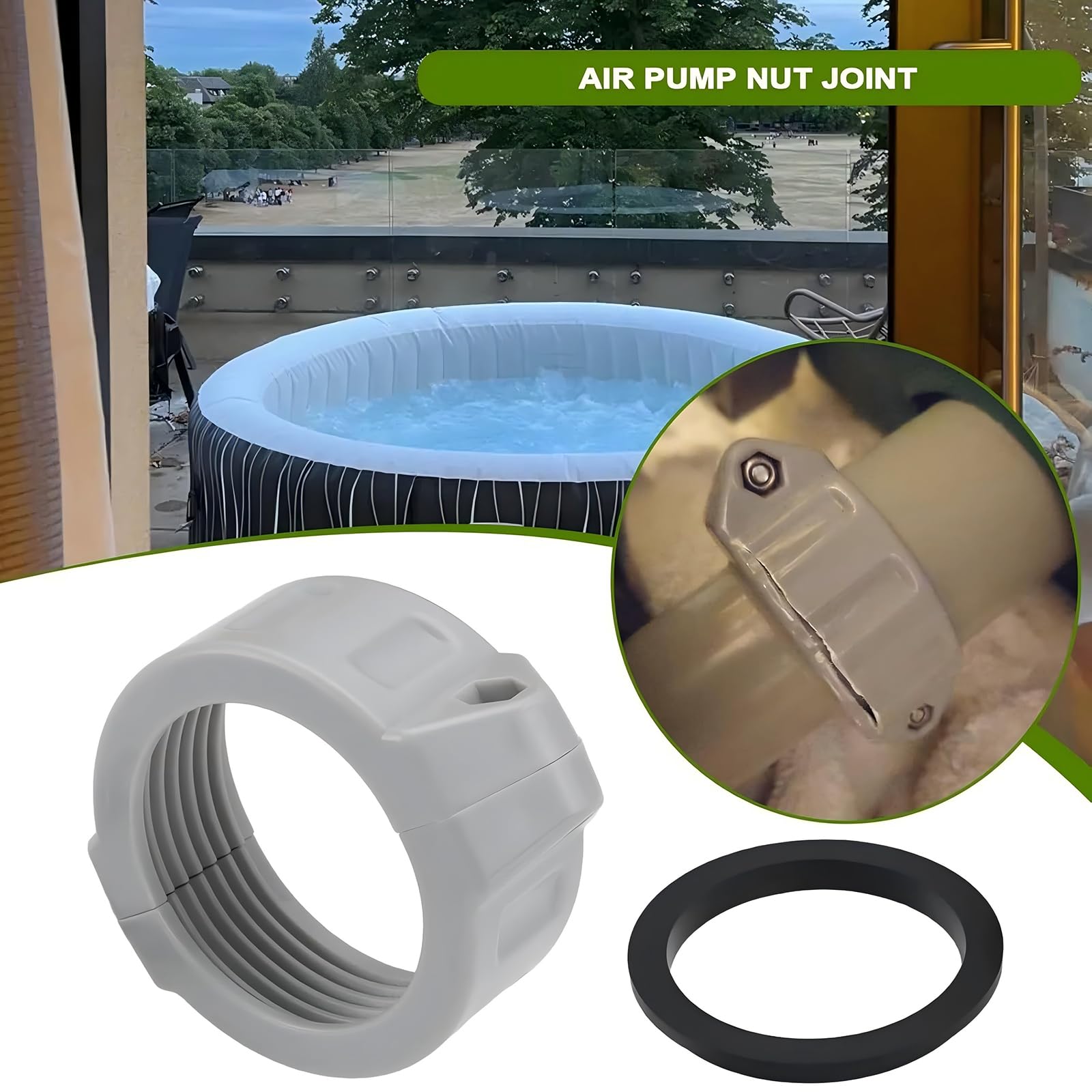 Zamienne złącza B & C do Lay Z Spa Spas, złącze wtykowe A z uszczelką do Lay-Z-Spa AirJet, jacuzzi, części naprawcze, system konserwacji i akcesoria zamienne (złącze wtykowe A)