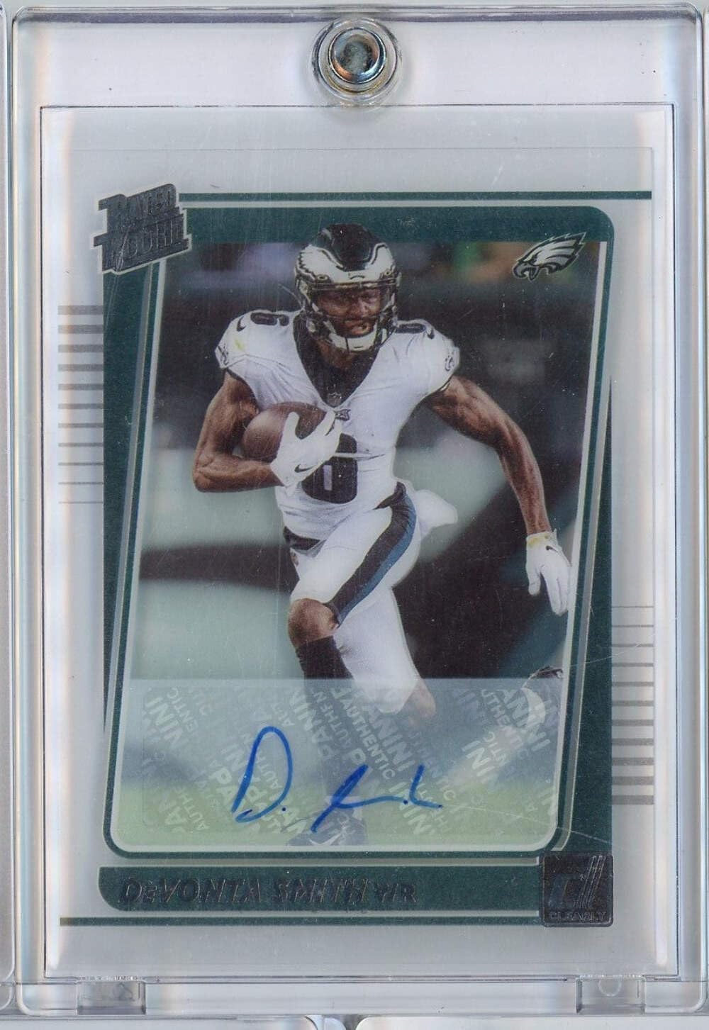 2021 Panini Clearly Donruss Devonta Smith #62 Auto Rookie RC Football Card