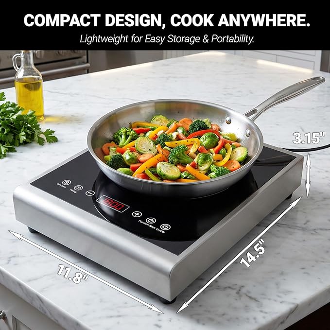 Estufa Eléctrica de 1 Puesto, 11.8" Ancho, 120V miniatura 2