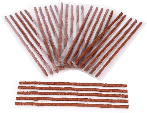 Tiras de goma para reparación de pinchazos, sin cámara, para reparación de pinchazos, para automóvil, motocicleta, 30 unidades, marrón (7.874 in x