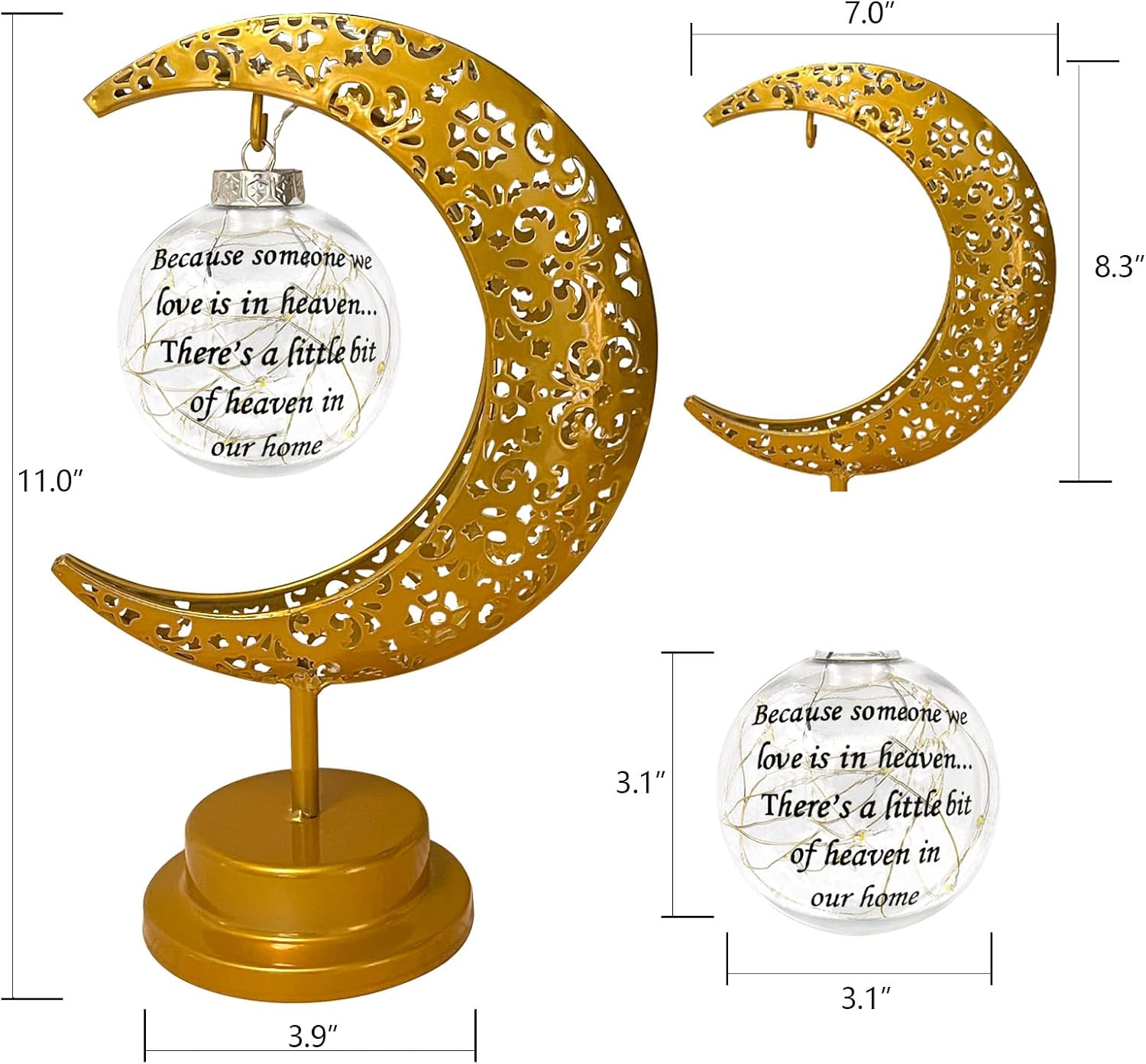 Sympathy Moon Lamp: Memorial & Bereavement Gift for Loss of Loved One - Mom, Dad or Family Member