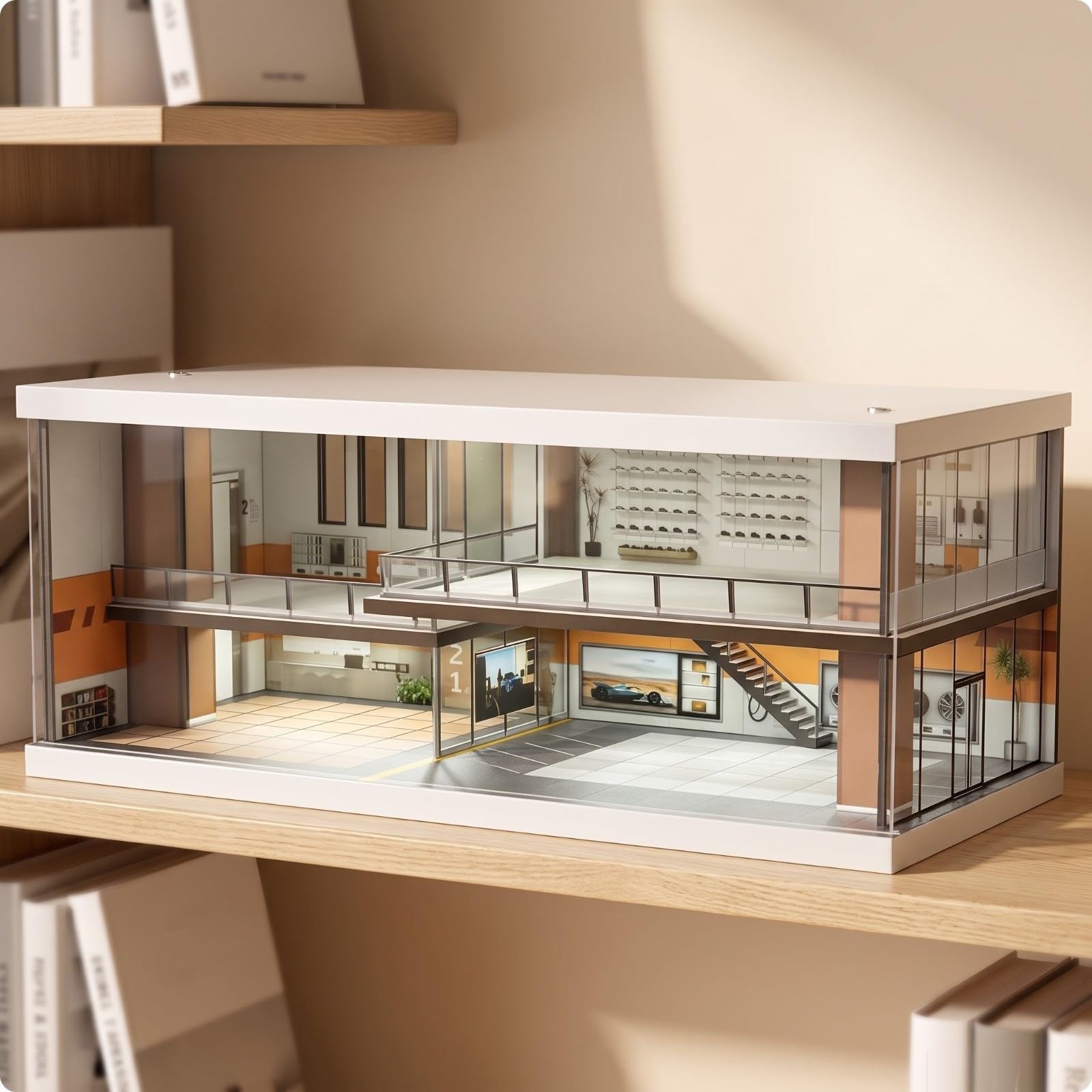 Qianly Diorama Parcheggio 1:64 Compatto | Parcheggio in Miniatura, Resistente, per Collezione, Collezionisti