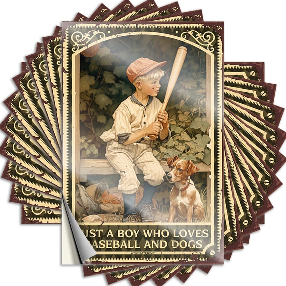 Just A Boy Who Loves Baseball and Dogs Bath Sets Earth DIY | New Tattoo Water Removable Vinyl Sticker Decal(8X12CM)