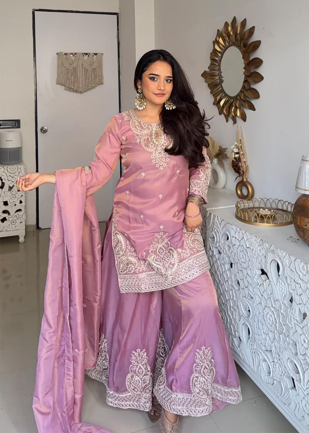 Wedding Wear Indian Pakistani Designer Sharara Palazzo Shalwar Kameez Dupatta Suits Ethnic bridal eid outfit