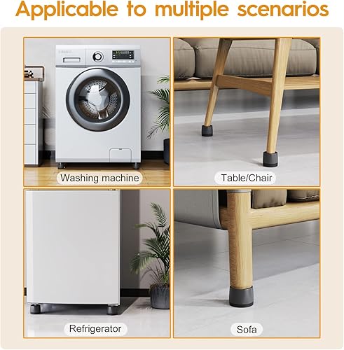 Miniatura 9 de Almohadillas antivibración para lavadora, almohadillas para pies de lavadora y secadora, almohadillas antivibración ajustables para lavadora,