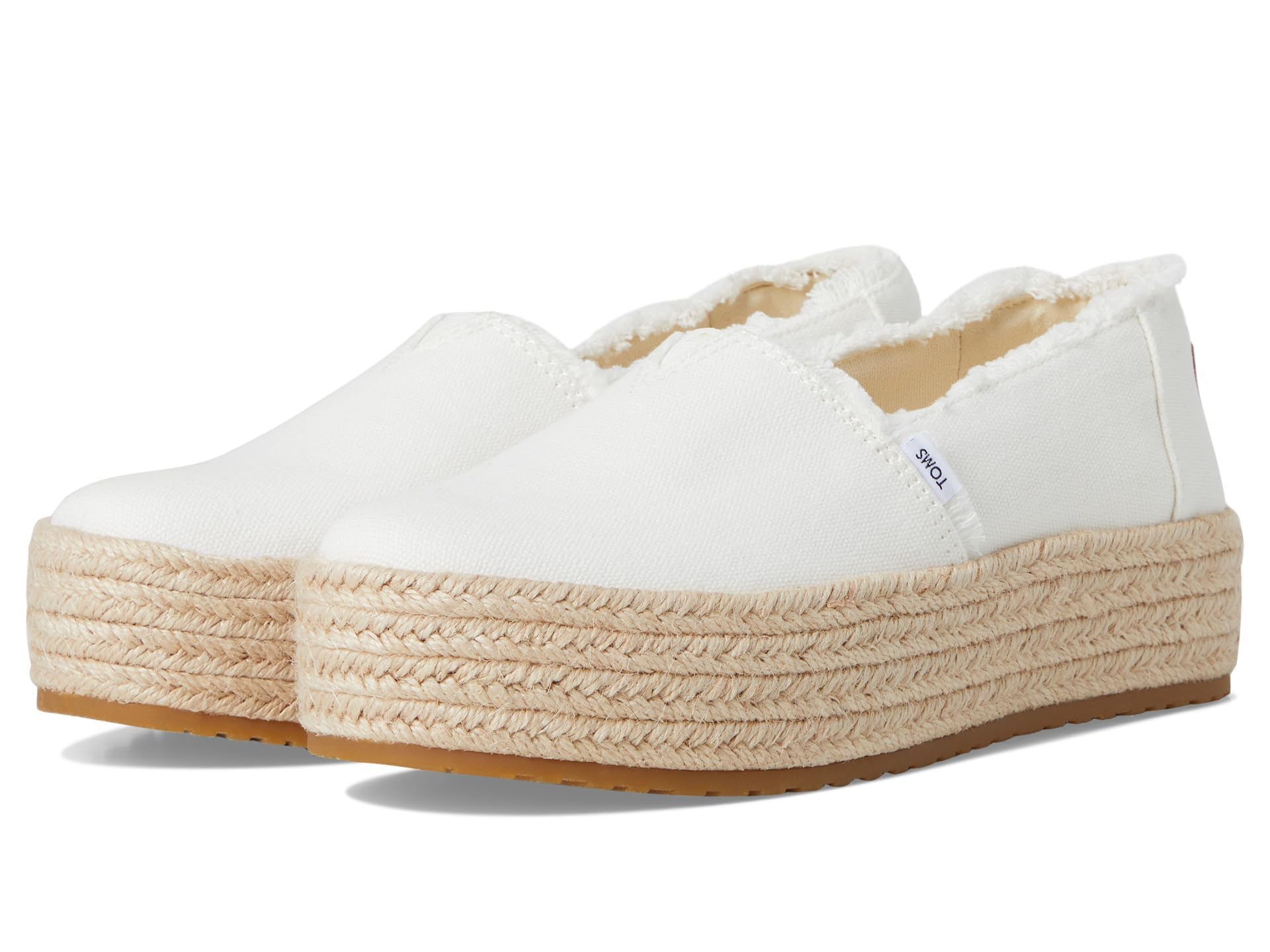 TOMS Women's Eco-Friendly Alpargata Espadrille Slip-On Shoes with Comfortable Ortholite Insoles White