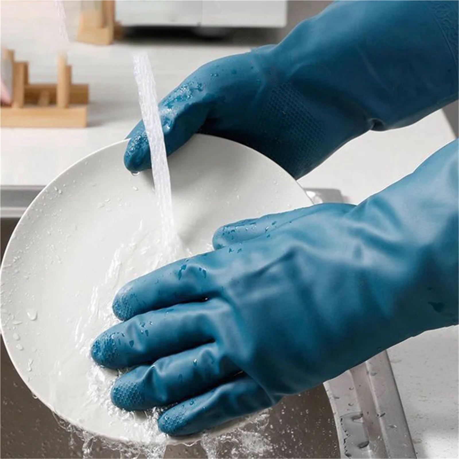 Guantes Limpieza Guantes impermeables de forro polar grueso, 2 o 4 pares, for limpieza del hogar, baño, cocina, protección manos