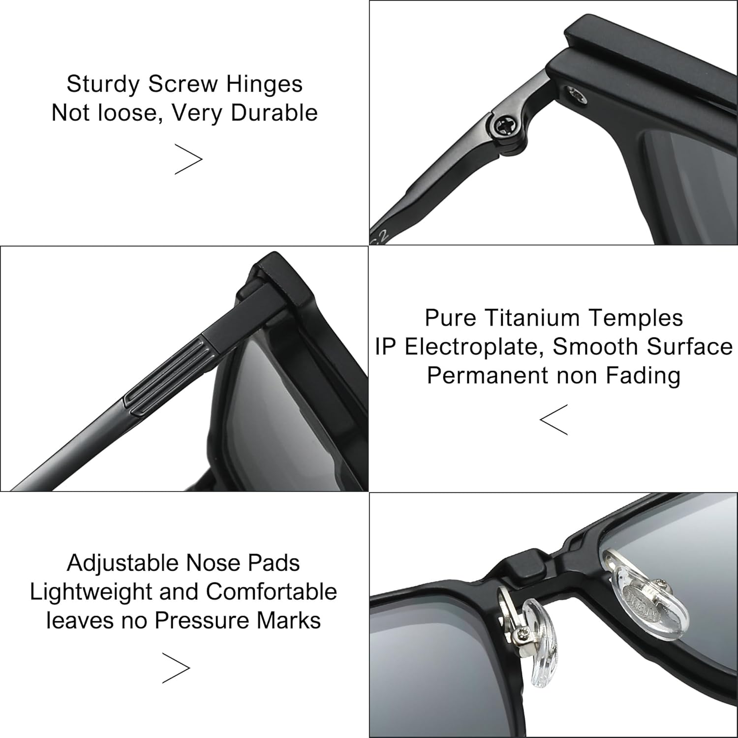 Square Titanium Glasses Frame Men for Big Face Polarized Magnetic clip on Sunglasses Eyeglasses TR90 Optical Eyewear