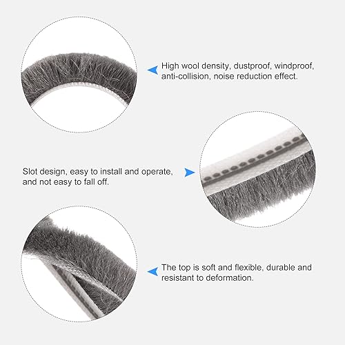 Miniatura 10 de METALLIXITY Burlete de cepillo (932 x 14 x 32.8 pies), ranura para tarjetas, tira de cepillo para puerta, ventana, armario