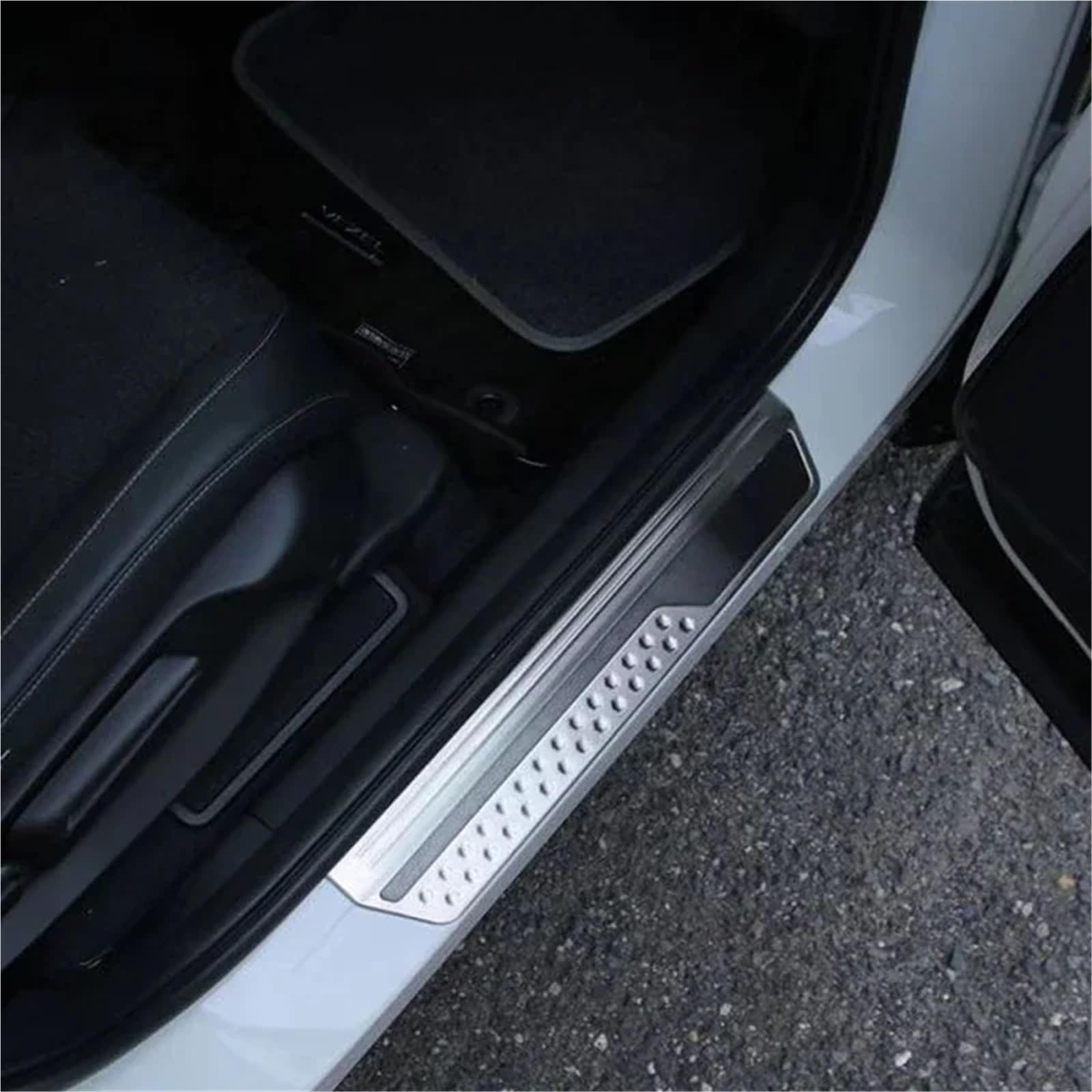 Naklejka 3D do Hondy, pasuje do Vezel HR-V E:HEV 2021 2022, listwy progowe, listwy ozdobne, listwa progowa auto podpora nogi stopień pojazdu(SS black)