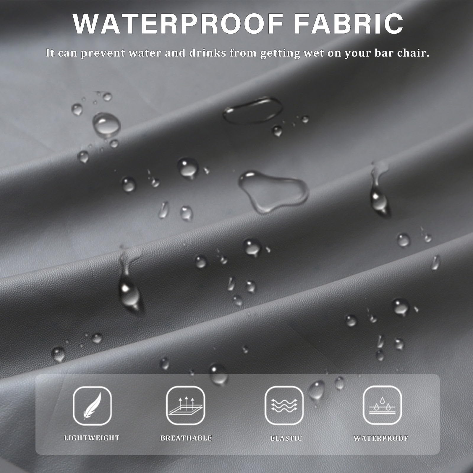 Funda de asiento impermeable de piel sintética elástica extraíble y lavable, para sala de estar y dormitorio, color gris oscuro, 120 cm