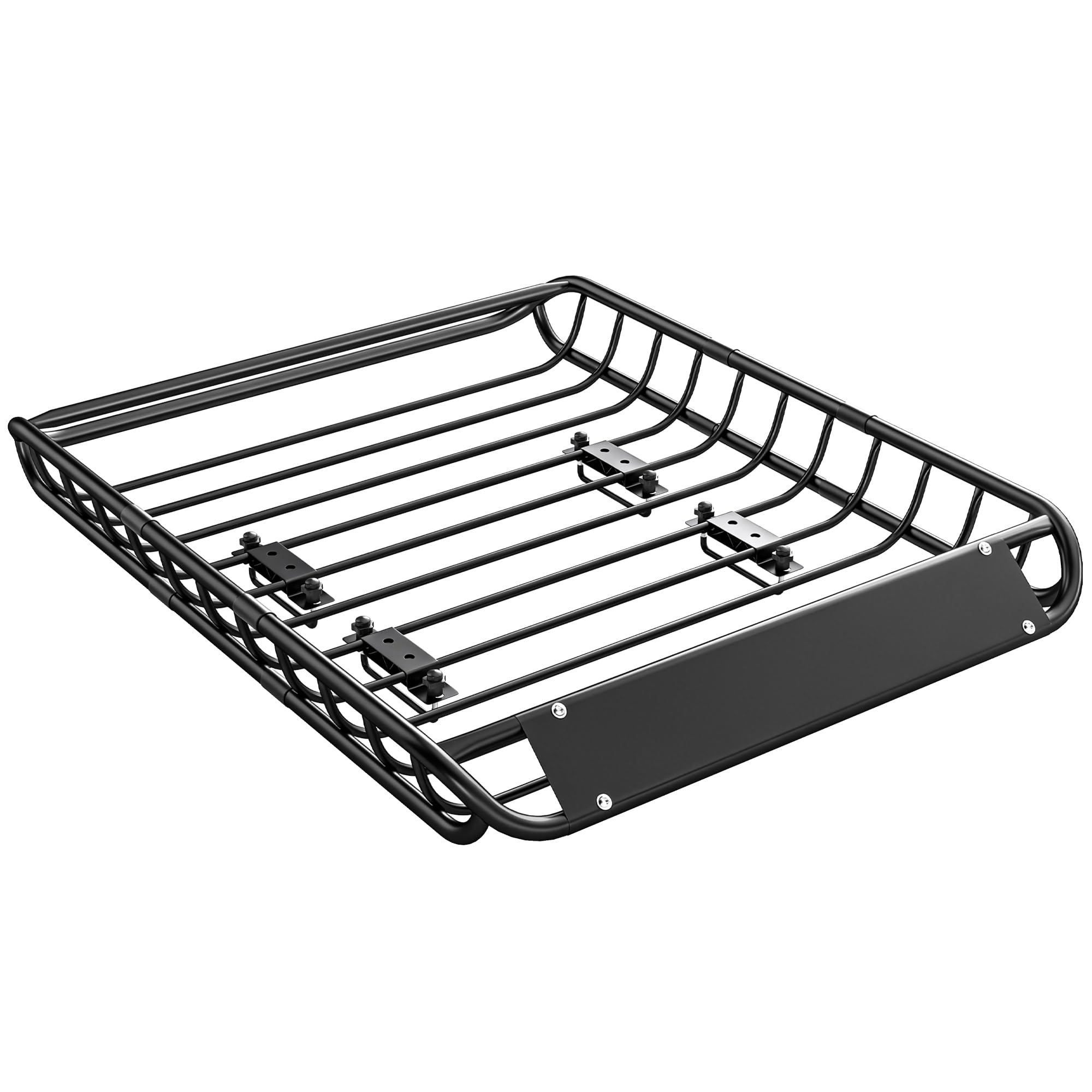 SPORTNOW Dachgepäckträger Universal Dachkorb mit Windschutz bis 68 kg, Rostfrei Auto Gepäckträger aus Stahl, Dachträger Gepäckkorb für SUV Trucks, 116 x 92 x 11,5 cm, Schwarz