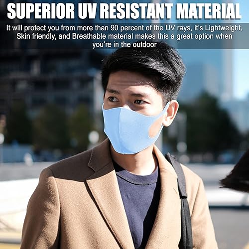 Miniatura 25 de 10 mascarillas negros con cubierta elástica para las orejas, anti-polvo, unisex, lavables, transpirables y reutilizables (adultos)