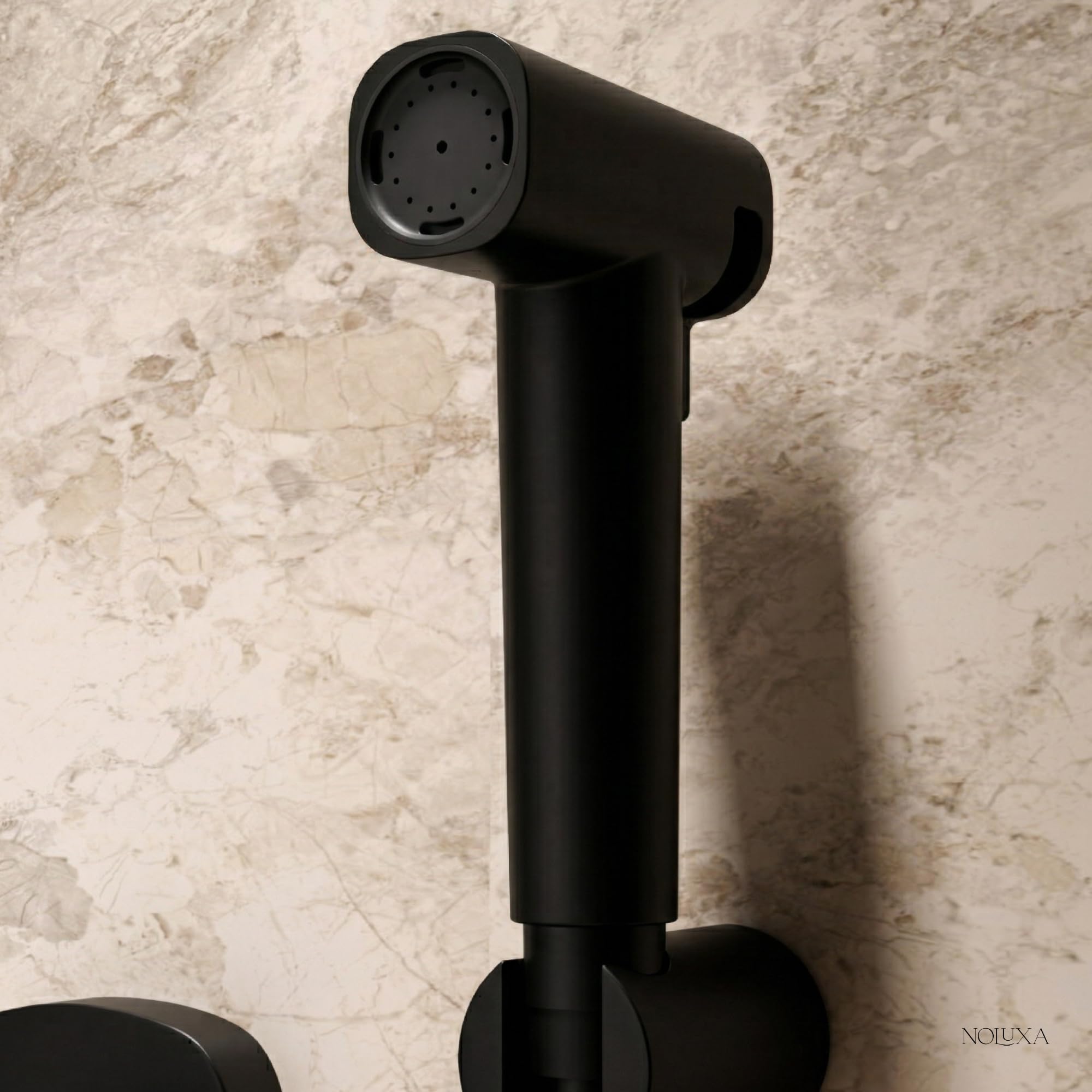 IMEX - Ducha Bidet Agua Fría y Caliente Color Negro Mate | Grifo Bidet Empotrado para WC | Ducha Higiénica Monomando para Inodoro | Grifería Sustituto de Bidé | Serie Toscana