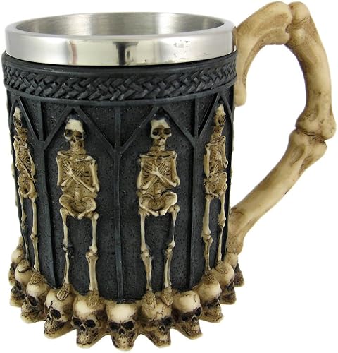 Taza de café con diseño de esqueleto estilo osario