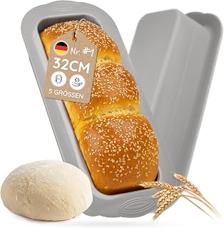 Backefix Brotbackform Silikon 32 cm – Kastenform groß, ideal als XXL Königskuchenform 3200ml für Brot und Kuchen, extra Wandstärke gegen Ausbeulen (antihaftend, flexibel, PFAS-, BPA-frei)