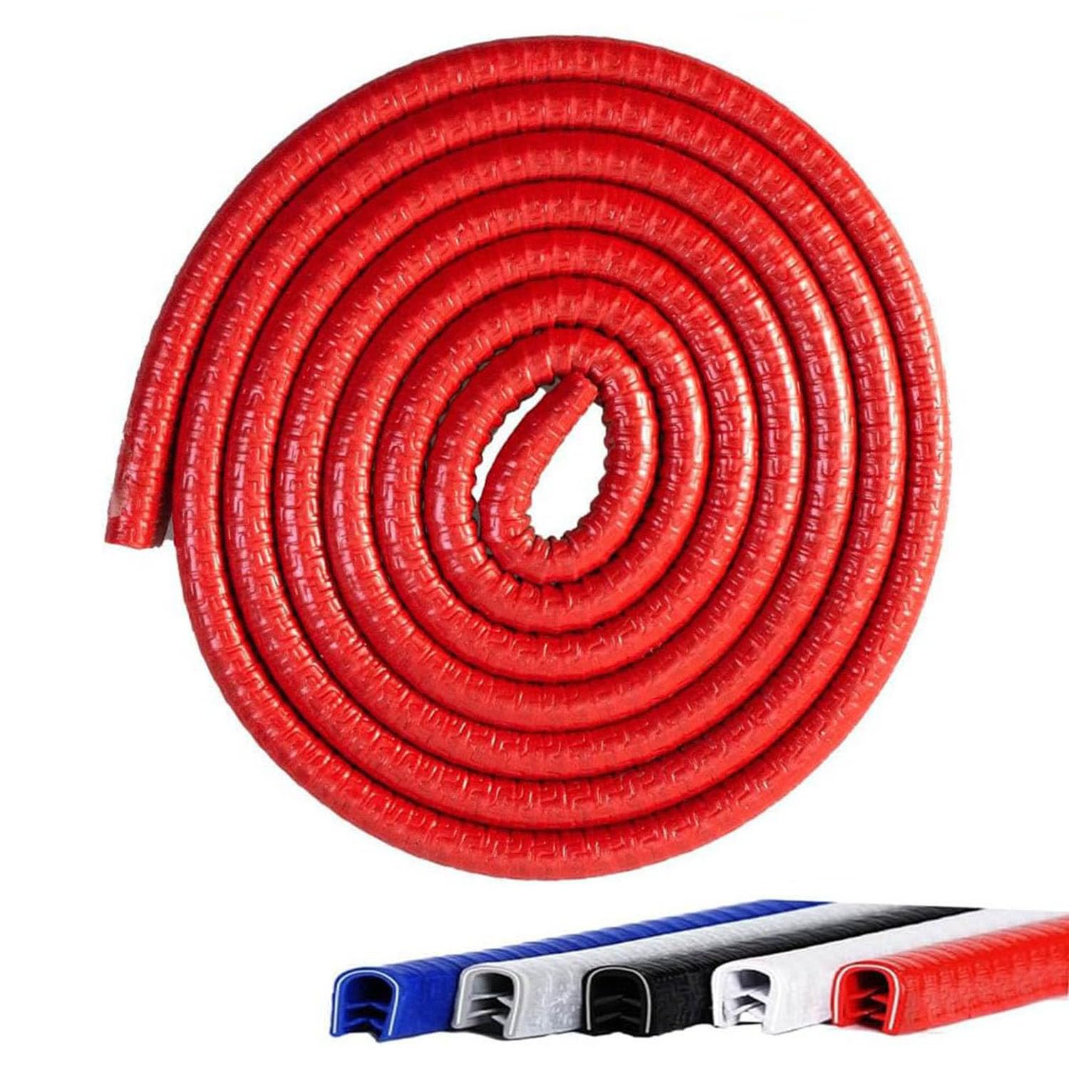 WJHVNH Car Door Edge Guards for BMW F02 740Li 750Li 760Li Alpina B7L Hybrid 7 F04 2007-2015, 10m Rubber Edge Trim Door Protector Built-in Metal Clips Scratch-Resistant Protection,Red