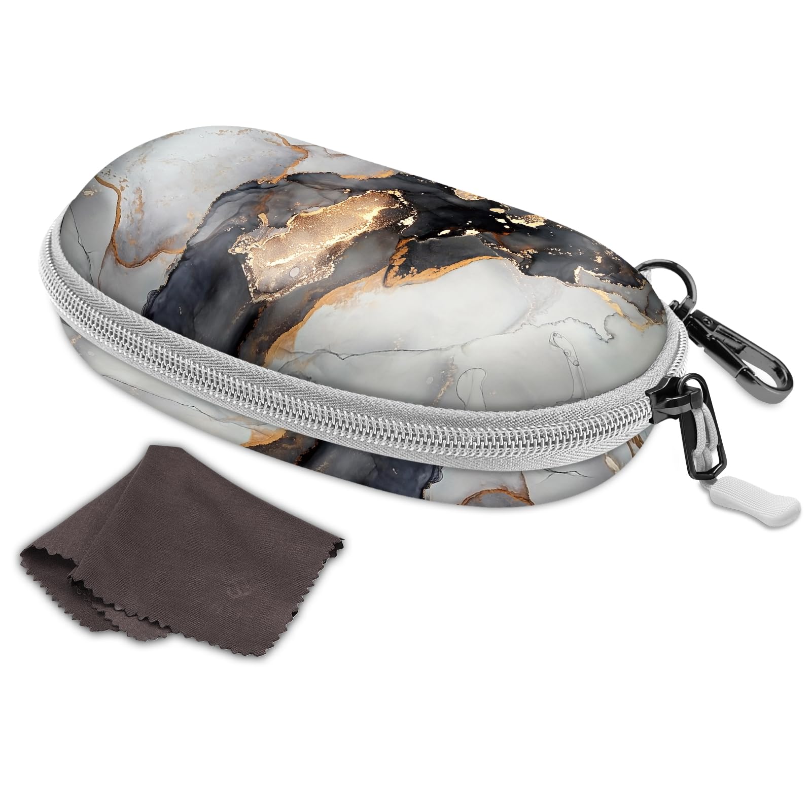 FINTIE Large Sunglasses Case for Men and Women - Hard Shell Shockproof Sport Glasses Case - Zipper Spectacle Cases with Clip