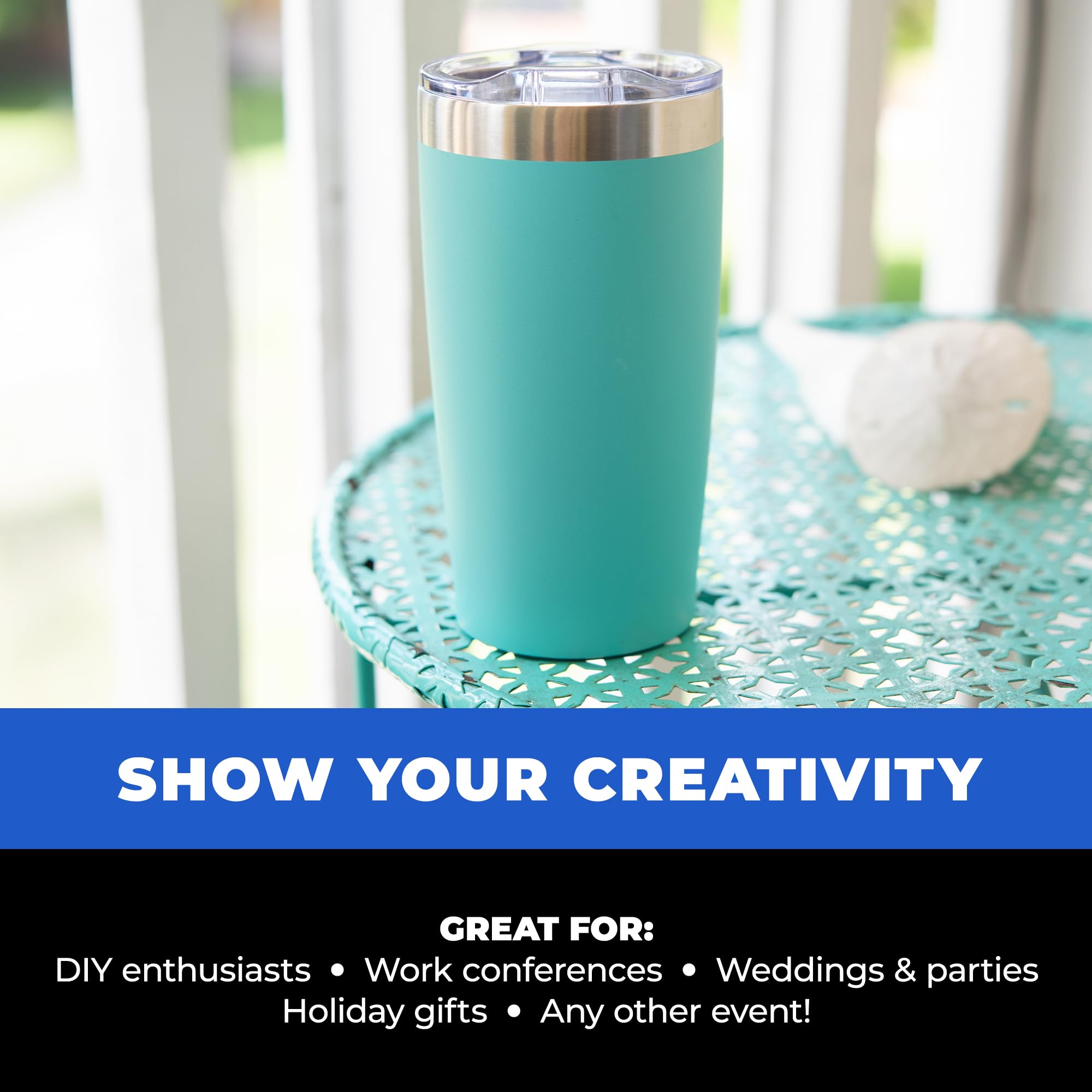 Amazon.com: Gifts by Design 6 Ct of 20 Oz Two-Tone Himalayan Stainless  Steel Tumbler with Lid  White  Customizable Insulated Cups for Water,  Coffee, Hot & Iced Drinks  Great for