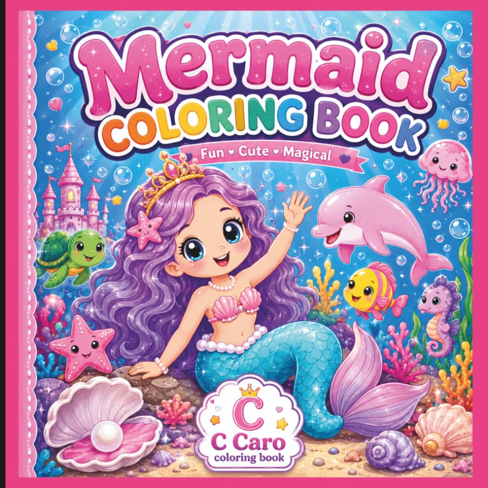 My First Mermaid Coloring Book for Kids Ages 2–5: Cute & Easy Mermaid Coloring Pages with Sea Animals, Castles, Treasure, Dolphins, and Ocean Fun for Toddlers and Preschool Girls