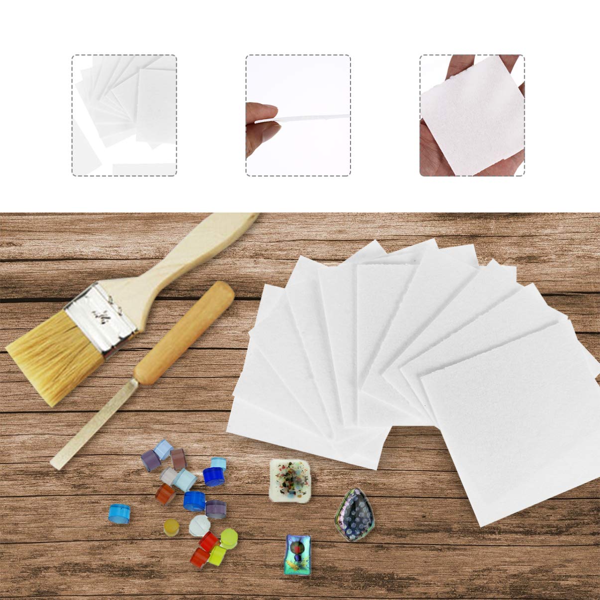 EXCEART 60 Blatt Glas-schmelz Papier Rundes Glas Ofen Papier Für Fusing Papier Stoff Holzofen Dichtungspapier Brennpapier Für Keramik Keramisches Fixierpapier 7c Glasteller Runden Weiß