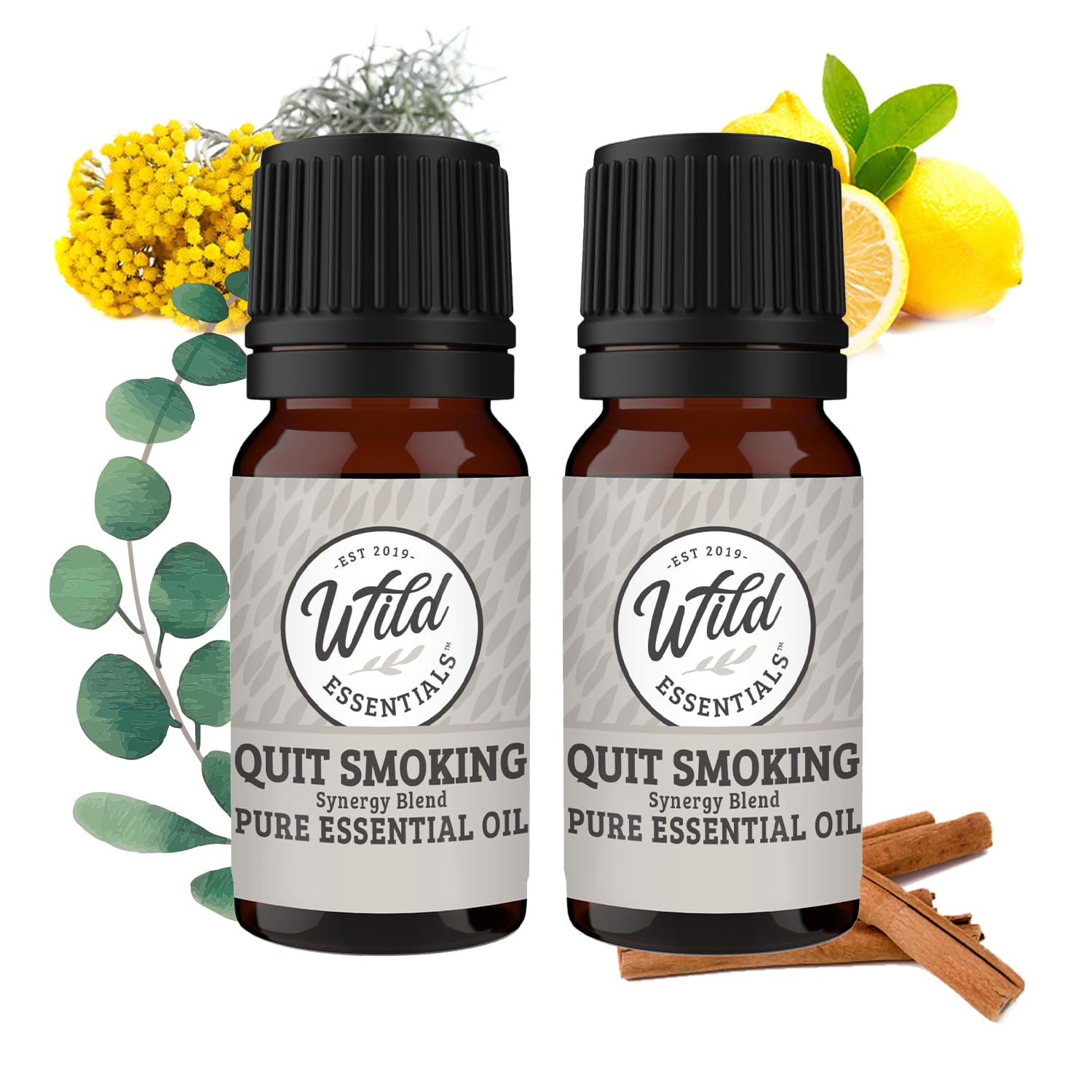 mEssentials Wild Quit Smoking 100% Pure Oil Synergy Blend 2 Pack - 10ml, Premium Grade, Use tor Help Quench Cravings The Natural Way! Made and Bottled in The USA